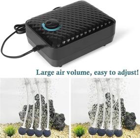 img 1 attached to HITOP 8W High-Performance Aquarium Air Pump, 4 Outlets 250GPH Fish Tank Air Pump, Silent Aquarium Aerator with Complete Accessories