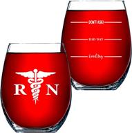 👩 nurse gifts for women rn – funny wine glass 15 oz – good day, bad day, don’t ask novelty gift for nurses, nursing students, coworkers – ideal rn nursing gifts by funny bone products logo