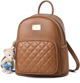 img 4 attached to Fashion Leather Laides Shopping Backpack Women's Handbags & Wallets