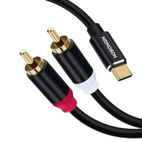 img 4 attached to 6ft USB-C to Dual Male RCA Stereo Audio Cable 🔌 Adapter by HOSONGIN - USB Type C to 2-Male RCA Cord