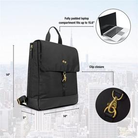 img 3 attached to Универсальный и стильный сумка-рюкзак Ladies Tote Solo New York для женщин: рюкзак, плечевая сумка - чёрный с золотыми акцентами.