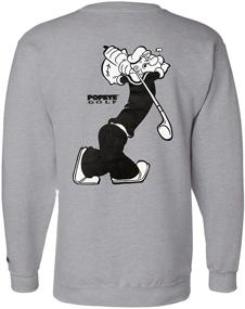 img 3 attached to Popeye Unisex Powerblend Pullover Sweatshirt Men's Clothing