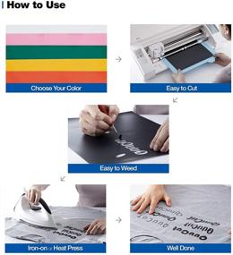 img 3 attached to 🎨 QuuCut White & Black Heat Transfer Vinyl Bundle: High-Quality 10" x 12" Sheets 10 Pack with Assorted VarietyPack Iron-on HTV Vinyl for Cricut & Heat Press Machine