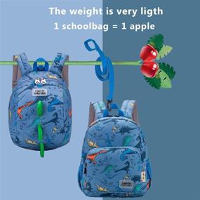 img 1 attached to Willikiva 3D Dinosaur Backpack - Waterproof Toddler Backpacks for Boys and Girls, Kids Backpack with Safety Harness Leash - Light Blue