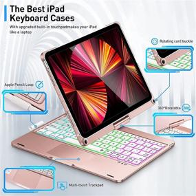 img 1 attached to 🌹 Rose Gold Keyboard Case for iPad Pro 11 2021 3rd Gen, with Touchpad, Pencil Holder. Compatible with iPad Pro 11 inch 1st/2nd/3rd Gen & 10.9 inch Air 4th Gen.