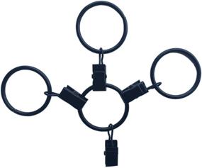 img 1 attached to 🔗 36 Pack Metal Rings Curtain Clips for Drapery Window Curtains - Strong, Decorative, Rustproof Vintage Rings with Clips, Compatible with 1 inch Drapery Rods - Black