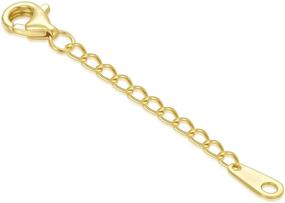 img 4 attached to 💎 Золотая цепочка-удлинитель для ожерелья и браслета из 14К желтого золота - прочное и прочное съемное продление цепочки для ювелирных изделий