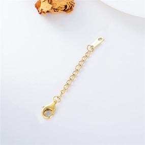 img 3 attached to 💎 Золотая цепочка-удлинитель для ожерелья и браслета из 14К желтого золота - прочное и прочное съемное продление цепочки для ювелирных изделий