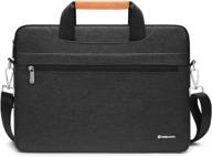 nidoo 14 inch laptop briefcase: water-resistant shoulder bag for thinkpad x1 carbon gen 9, chromebook 3, and more - dark grey logo