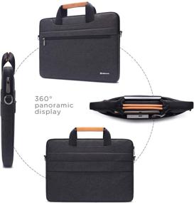 img 3 attached to NIDOO 14 Inch Laptop Briefcase: Water-Resistant Shoulder Bag for ThinkPad X1 Carbon Gen 9, Chromebook 3, and More - Dark Grey