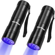 🔦 ultimate stain & pet urine detector: morpilot black light flashlights - 2 pcs uv handheld blacklight 12 led 395nm mini torch logo