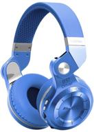 wireless bluetooth headphones with mic, micro sd card 🎧 slot, and fm radio - bluedio t2 plus turbine (blue) logo