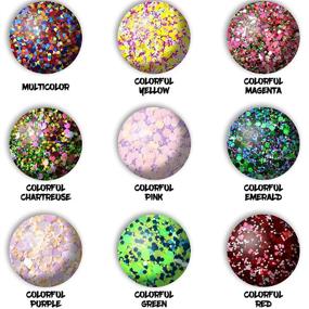 img 1 attached to ✨ Holographic Multicolor Festival Sequins Craft Glitter - Wenida 9 Colors 105g Chunky Glitter for Arts, Face, Hair, Body, and Nails