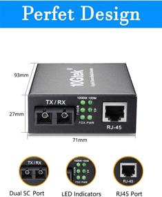 img 1 attached to 🔌 Одномодовый медиаконвертер Gigabit, 1000M Dual SC к 10/100/1000M RJ45, 1310-нм одномодовое волокно, дальность до 20 км.