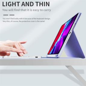 img 2 attached to Purple Keyboard Case for iPad Mini 5 2019 / Mini 4 with Pencil Holder | Soft TPU Back Stand Cover & Detachable Wireless Keyboard | Compatible with iPad Mini 5th Generation / Mini 4th Gen 7.9 inch