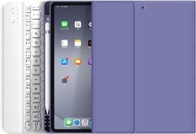 img 4 attached to Purple Keyboard Case for iPad Mini 5 2019 / Mini 4 with Pencil Holder | Soft TPU Back Stand Cover & Detachable Wireless Keyboard | Compatible with iPad Mini 5th Generation / Mini 4th Gen 7.9 inch