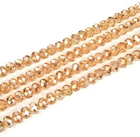 img 4 attached to Sparkling 8mm Czech Rondelle Crystal Loose Beads: Golden Shadow Glass Spacer for Jewelry Craft Making (345-360pcs, CCR828)