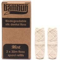 🌿 environmentally-friendly biodegradable silk dental floss refills: two 30m spools, plastic-free packaging logo