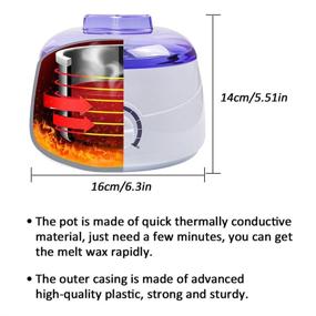 img 2 attached to 🔥 Waxing Kit Bundle: Hair Removal Wax Warmer for Women and Men - Includes 4 Pack Hard Wax, 10 Wooden Wax Spatulas, and 5 Protective Collars for Face, Bikini, Legs, and More