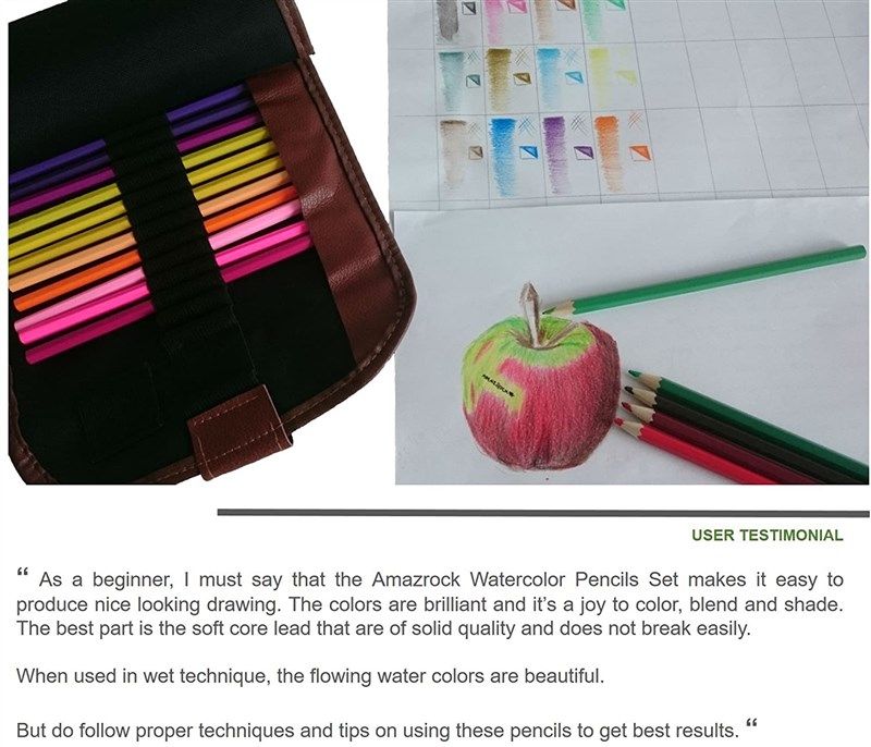 Amazrock Watercolor Pencils Set - 36 Colors (Soft Core Special Edition)
