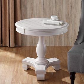 img 1 attached to 🌑 Chipped White Round Accent Table by Ball & Cast