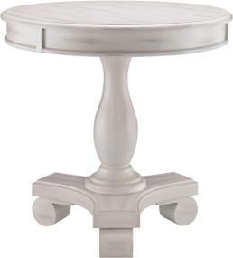 img 3 attached to 🌑 Chipped White Round Accent Table by Ball & Cast