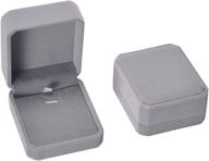 🎁 isuperb set of 2 gray velvet necklace pendant box jewelry gift boxes - elegant and compact 3.1x1.6x2.8inch design logo