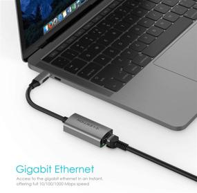 img 2 attached to 🔌 LENTION USB C to Gigabit Ethernet Adapter: High-Speed LAN Network Converter for MacBook Pro, iPad Pro, Surface, Chromebook, and More - Space Gray