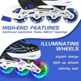 img 3 attached to 🛼 Illuminating Adjustable Roller Skates for Kids and Adults, Perfect for Boys, Girls, and Beginners