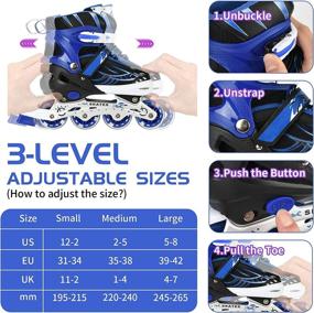 img 2 attached to 🛼 Illuminating Adjustable Roller Skates for Kids and Adults, Perfect for Boys, Girls, and Beginners