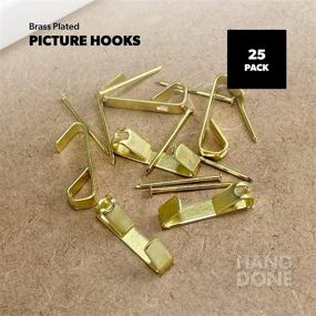 img 2 attached to 🖼️ HangDone Picture Hangers 25-Pack: Sturdy Brass Plated Hooks, Supports up to 30 lbs!