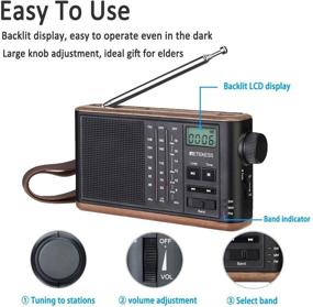 img 3 attached to 📻 Retekess TR613 Portable Radio AM FM, Retro Tabletop Radio, Transistor Radio with Micro SD Support, 1200mAh Rechargeable Battery, Ideal for Seniors or Outdoor Activities (Black)
