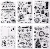 🎄 whaline christmas theme silicone clear stamps: 6 sheets for card making, scrapbooking, decoration, words, journaling, diy album logo