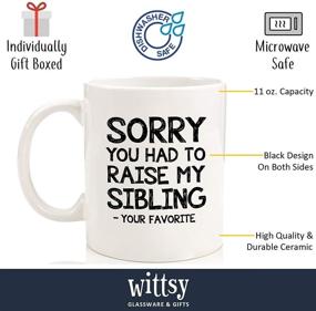 img 3 attached to 🎁 Raise My Sibling/Favorite Child Funny Coffee Mug - Best Mom, Dad Christmas Gifts - Gag Xmas Gifts for Mom, Dad from Daughter, Son, Kids - Novelty Present Idea for Parents - Fun Cup for Men, Women - Buy Now!