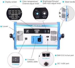 img 3 attached to 🎥 DF DIGITALFOTO Helios Dimmable Bi-Color LED Panel Light for Video and Photography - CRI95+, 100W Studio and Stage Lighting with DMX System, Barndoor, and Adjustable Color Temperature (3200K-5500K) - Ideal for YouTube Lighting