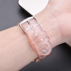 img 1 attached to 🌸 iiteeology Soft TPU Clear Band for Women with Fitbit Versa/Versa 2/Versa Lite SE Smart Watches - Pink/Silver Compatibility