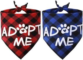 img 4 attached to JPB 2 Pack Dog Bandanas for Adoption - Adopt Me Design