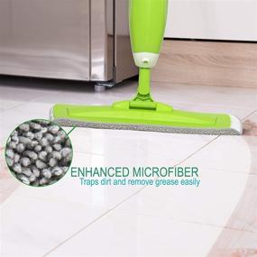 img 2 attached to 🧽 Guay Clean Microfiber Spray Mop - Ultimate Swift Wet and Dry Floor Cleaning Kit - Swivel Mop Head - Refillable Bottle with Trigger Sprayer – Safe for All Floor Types - Green