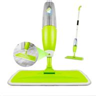 🧽 guay clean microfiber spray mop - ultimate swift wet and dry floor cleaning kit - swivel mop head - refillable bottle with trigger sprayer – safe for all floor types - green logo