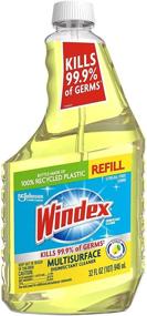 img 3 attached to Windex Citrus Fresh Scent Multi-Surface Cleaner & Disinfectant 32 fl oz Refill Bottle