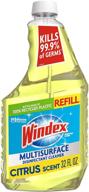 windex citrus fresh scent multi-surface cleaner & disinfectant 32 fl oz refill bottle logo