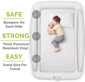 img 3 attached to 🛏️ ELTOW Inflatable Toddler Bed Air Mattress with Safety Bumper and Portable Travel Bed for Toddlers - Ideal for Travel and Camping - Removable Mattress, High-Speed Pump, and Travel Bag Included