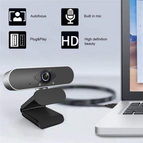 img 3 attached to High-Definition Webcam with Built-in Mic: USB Web Camera for PC, Laptop or Desktop, Ideal for Streaming, Video Conferencing on Zoom, Skype, Teams, YouTube and Facetime