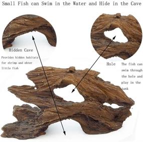 img 2 attached to Hamiledyi Aquarium Resin Driftwood Decoration Betta Fish Ornament - Small Resin Log for 20 Gallon Fish Tanks with Holes & Aquarium Hideout Caves (Set of 4)