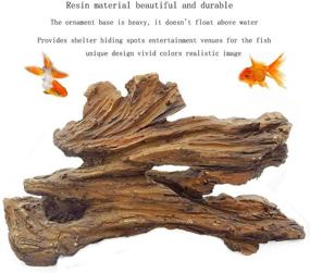 img 1 attached to Hamiledyi Aquarium Resin Driftwood Decoration Betta Fish Ornament - Small Resin Log for 20 Gallon Fish Tanks with Holes & Aquarium Hideout Caves (Set of 4)