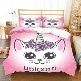 img 4 attached to Unicorn Comforter Cartoon Microfiber Pillowcase