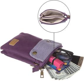 img 3 attached to 👜 AOCINA Small Canvas Cellphone Crossbody Purse Bag: Stylish & Convenient for Girls, Teens, and Women