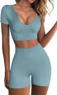 fafofa ribbed seamless workout outfits logo