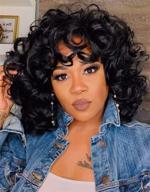 🌟 keat short curly afro wig with bangs for black women: kinky curly wavy look, fashionable synthetic hair replacement - heat resistant daily & party hairpiece k001bk logo