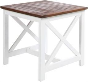 img 4 attached to 🏡 Charming Christopher Knight Home Shammai Indoor Farmhouse Cottage Acacia Wood End Table with White Frame - Pu White/Dark Oak